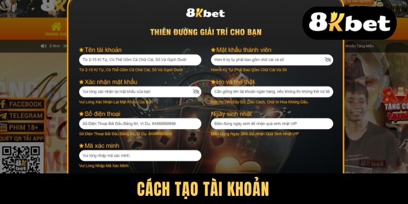 Cách tạo tài khoản